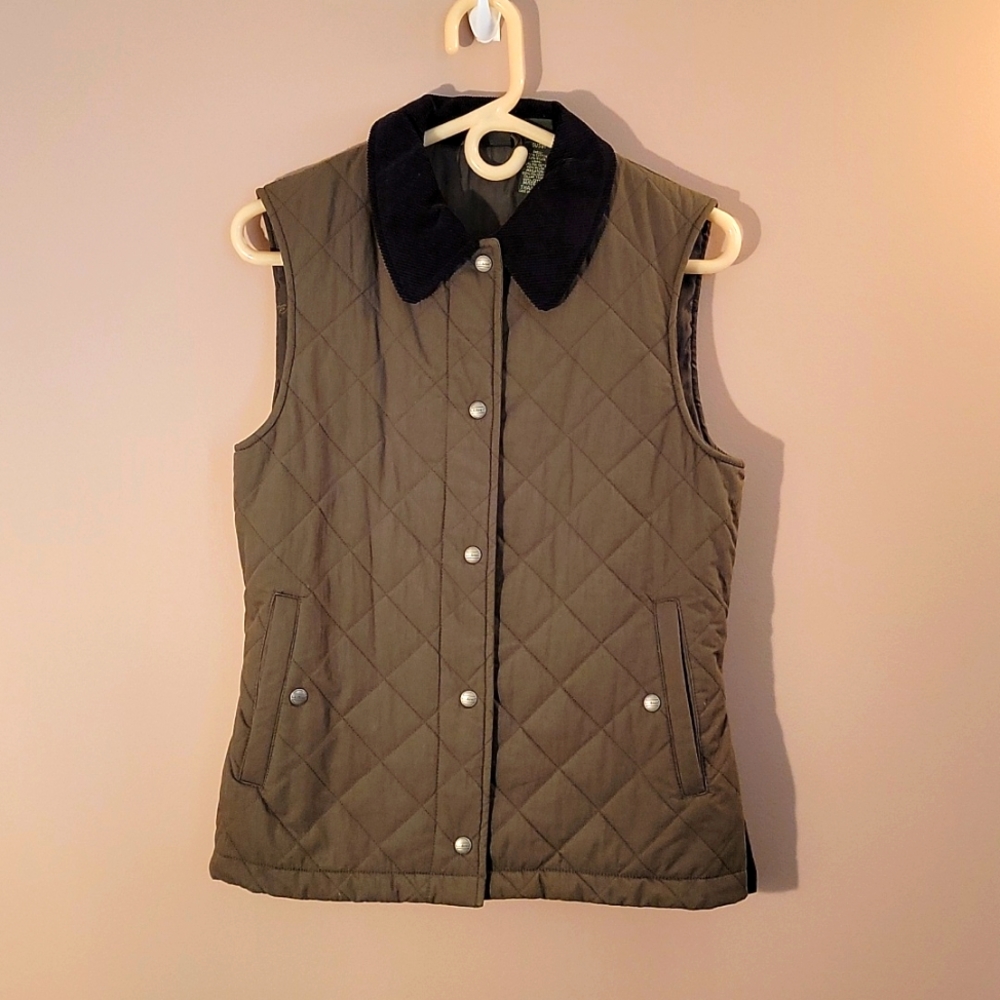 LL Bean Olive Vest - Picture 1 of 5